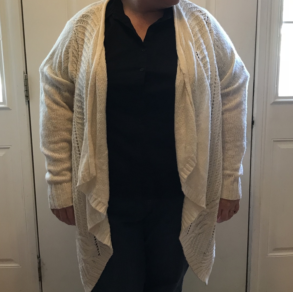 Knitted drape front cardigan